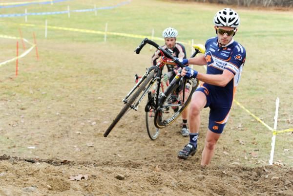 Nick Keough takes it up the jump.