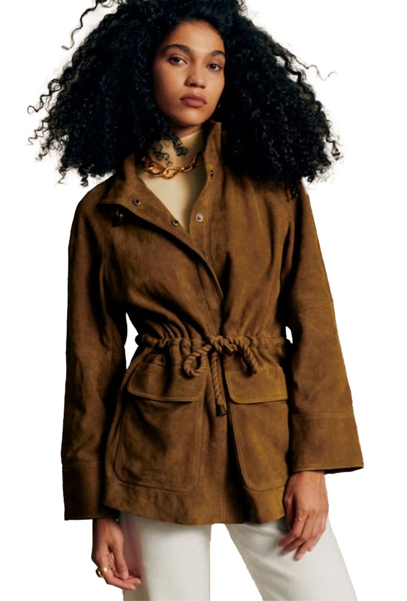 Manolia Jacket - Bronze - Goat Leather - Sézane