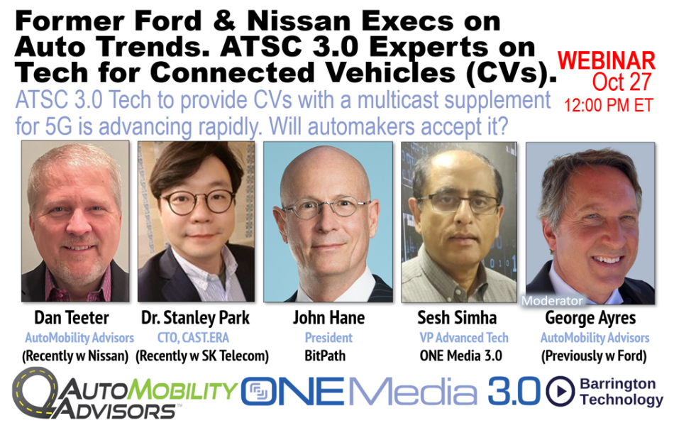 Auto Experts, Broadcaster to Discuss NextGen TV and Connected Vehicles