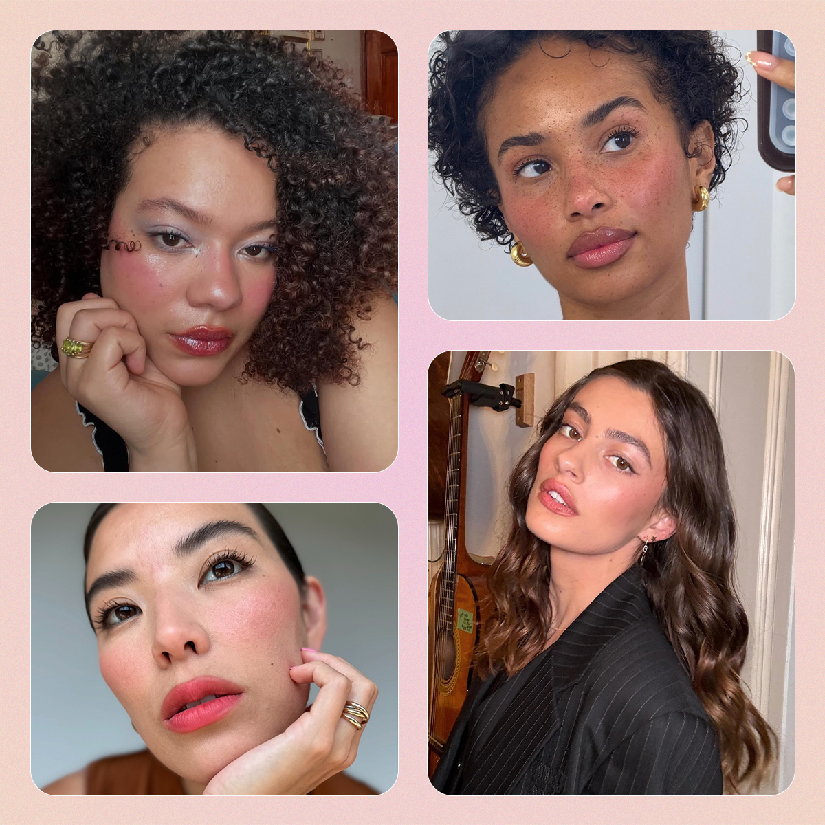 Collage of summer 2025 makeup trends