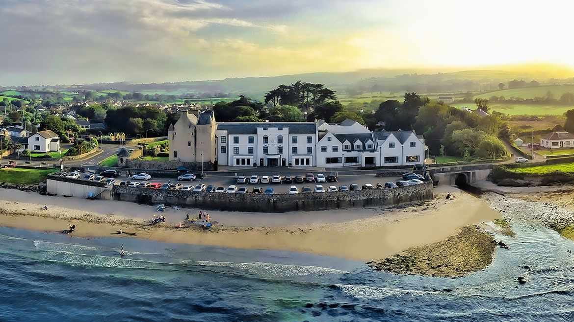 Ballygally Castle aerial shot