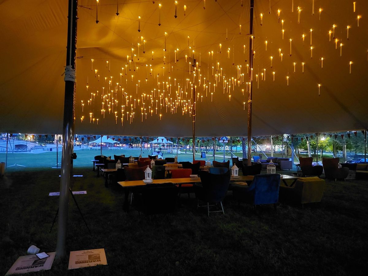 HPWU Fan Festival tent candles