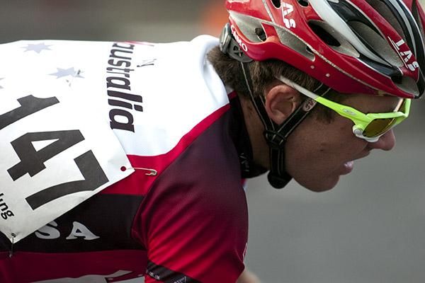 Cameron Peterson (Fly V Australia) from New South Wales in action during the mens' elite criterium in Ballarat.