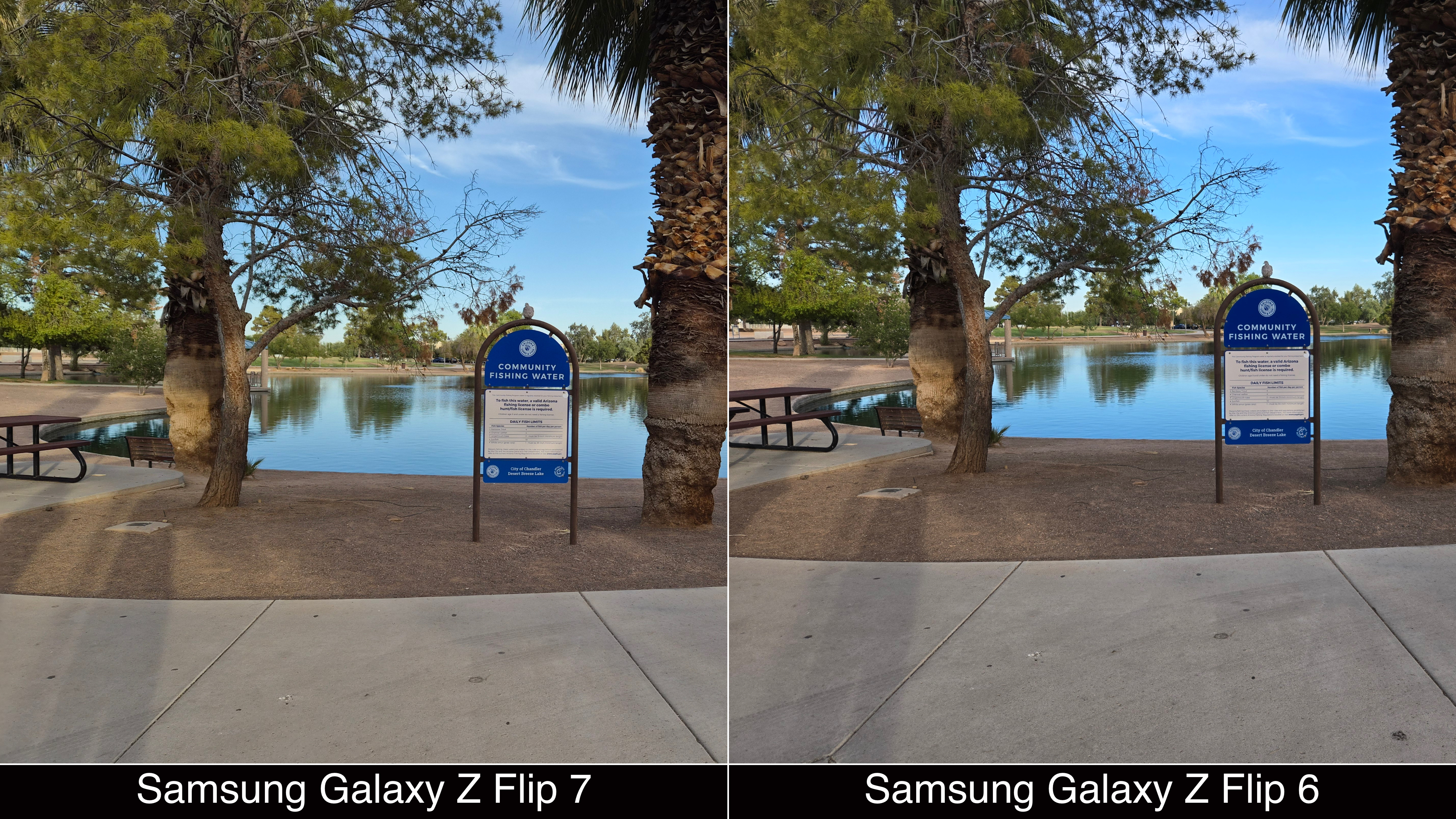 Camera comparisons shot on Samsung Galaxy Z Flip 7 and Flip 6.