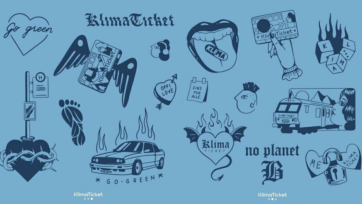 Flash designs to promote the free Klimaticket 