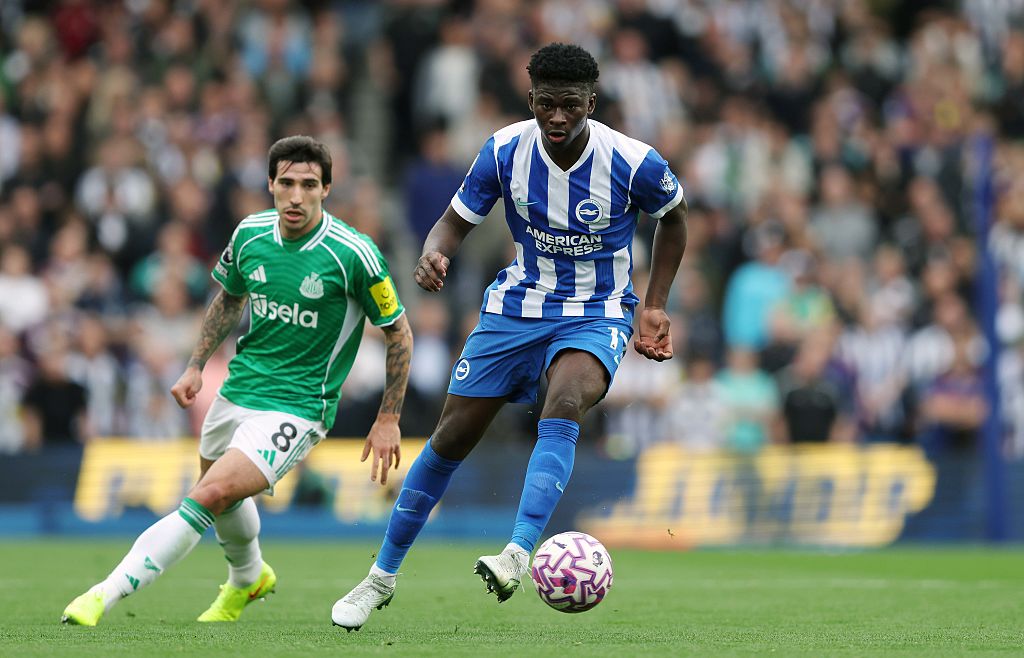 Carlos Baleba in action against Newcastle