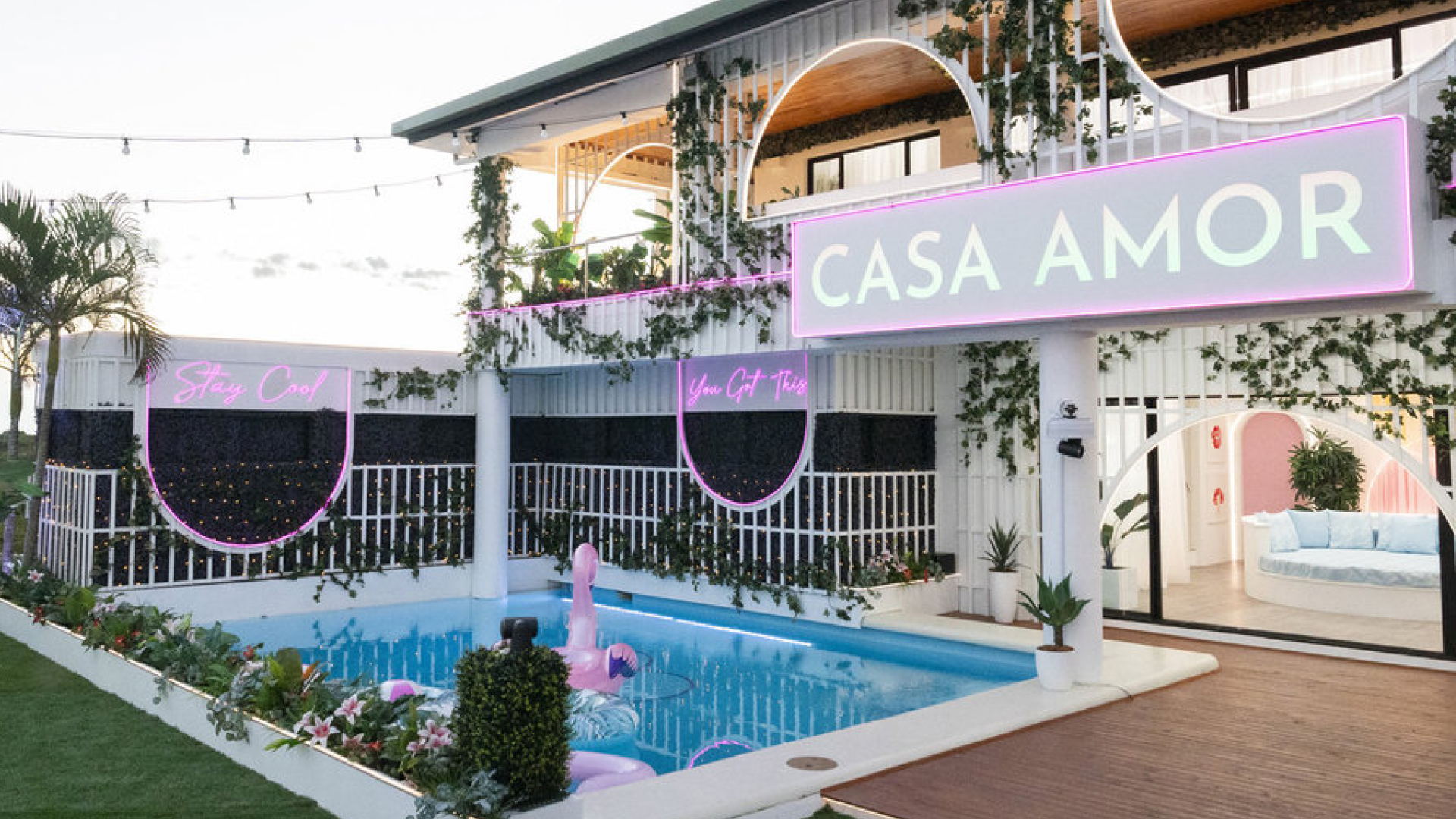 An image of the Casa Amor villa in 'Love Island USA' season 6.