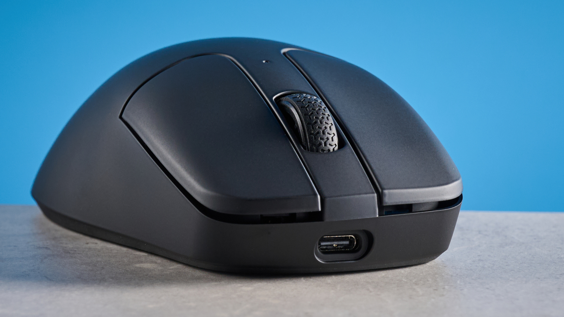 A black Keychron M2 8K wireless gaming mouse