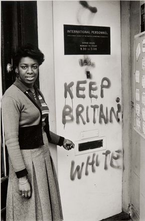 "Keep Britain white" graffiti, Balham' by Neil Kenlock, 1972.