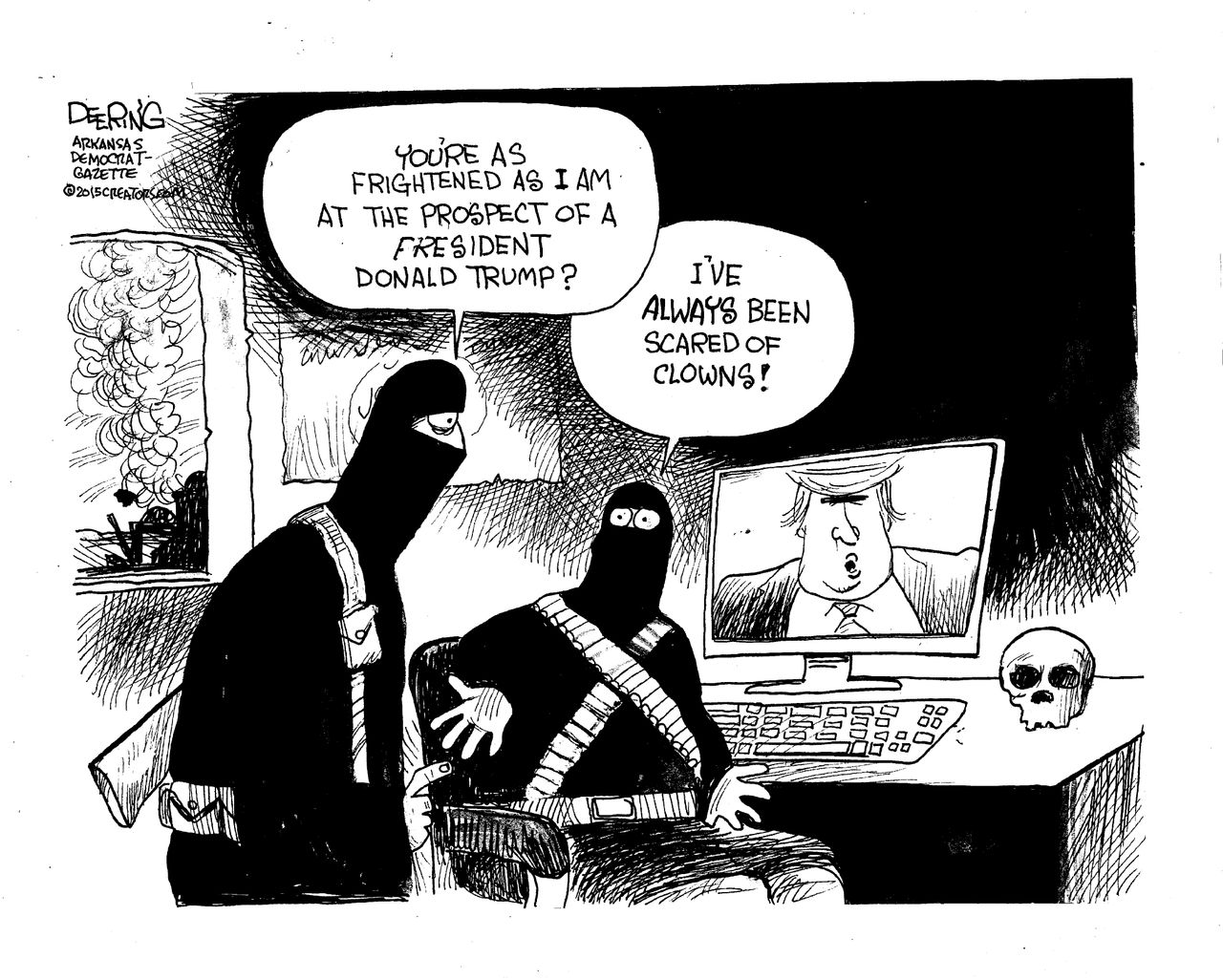 Political cartoon U.S. Donald Trump 2016 ISIS