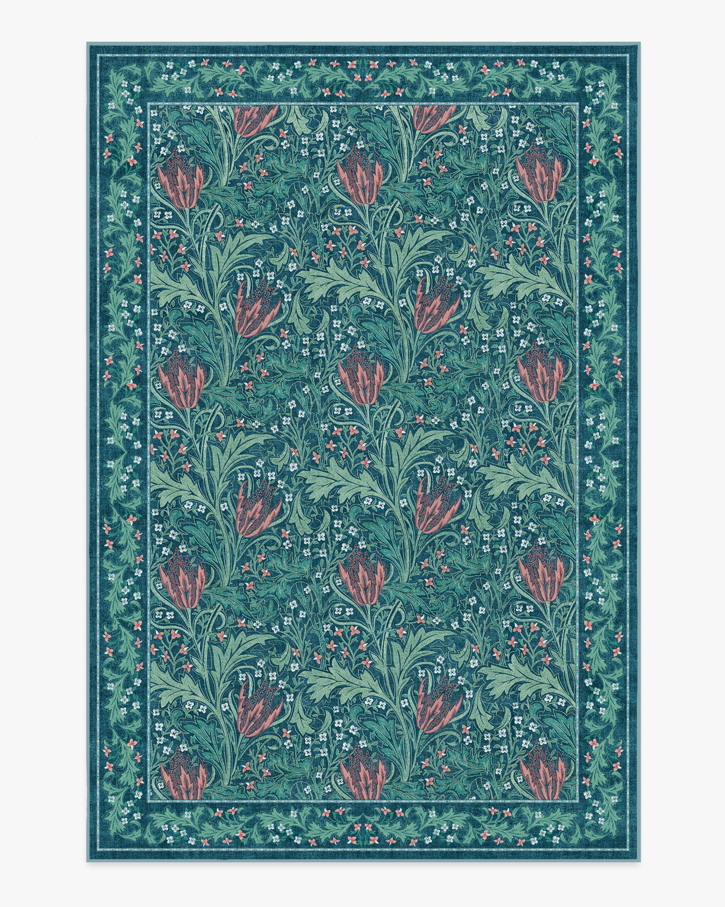 Lent Lily Blue Rug by Morris &amp;amp; Co.