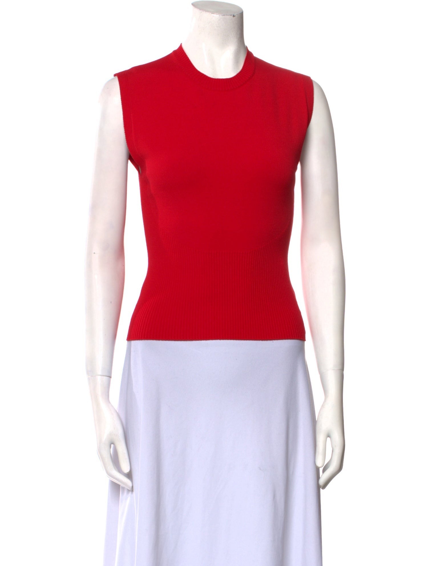 Red ALAÏA , Crew Neck Sleeveless Top Size: XS