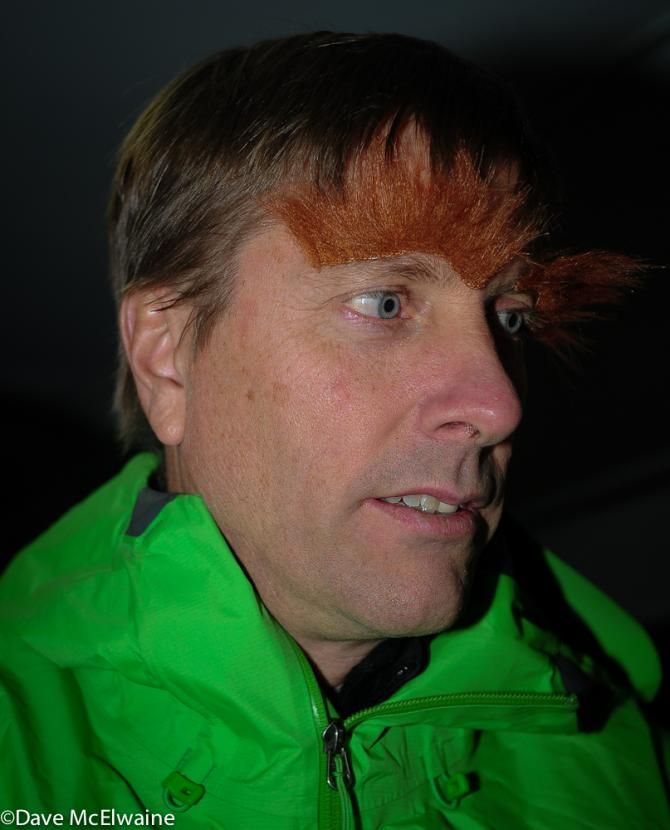Cannondale Team Manager Stu Thorne and his Canondale mechanics were having a bit of fun in the team tent