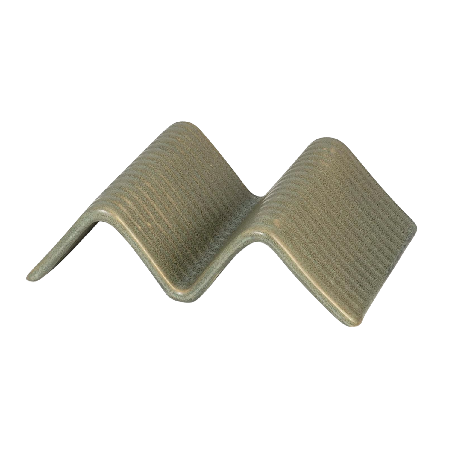 A green stoneware taco holder from Amazon