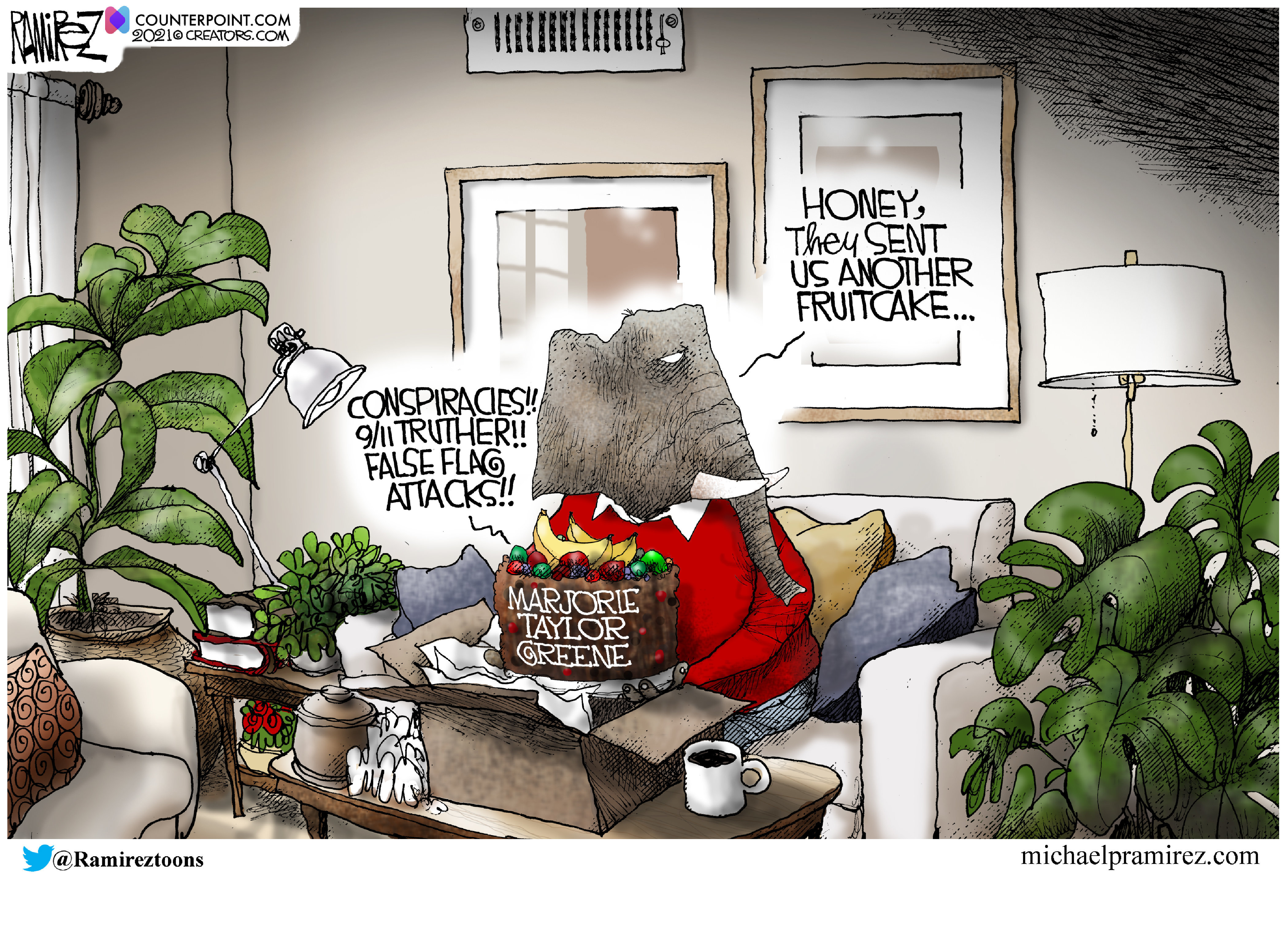 Political Cartoon U.S. marjorie taylor greene gop 