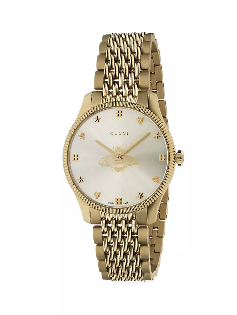 G-Timeless Slim Yellow Gold Pvd Stainless Steel Bracelet Watch