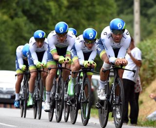 Orica-Green Edge on stage nine of the 2015 Tour de France