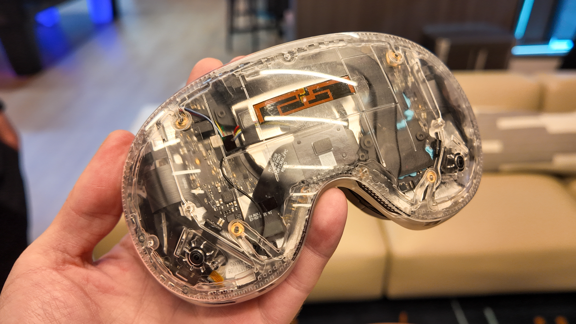 Hands-on with Valve&#039;s new VR headset, the Steam Frame, during an interview at Valve HQ in Bellevue, Washington.