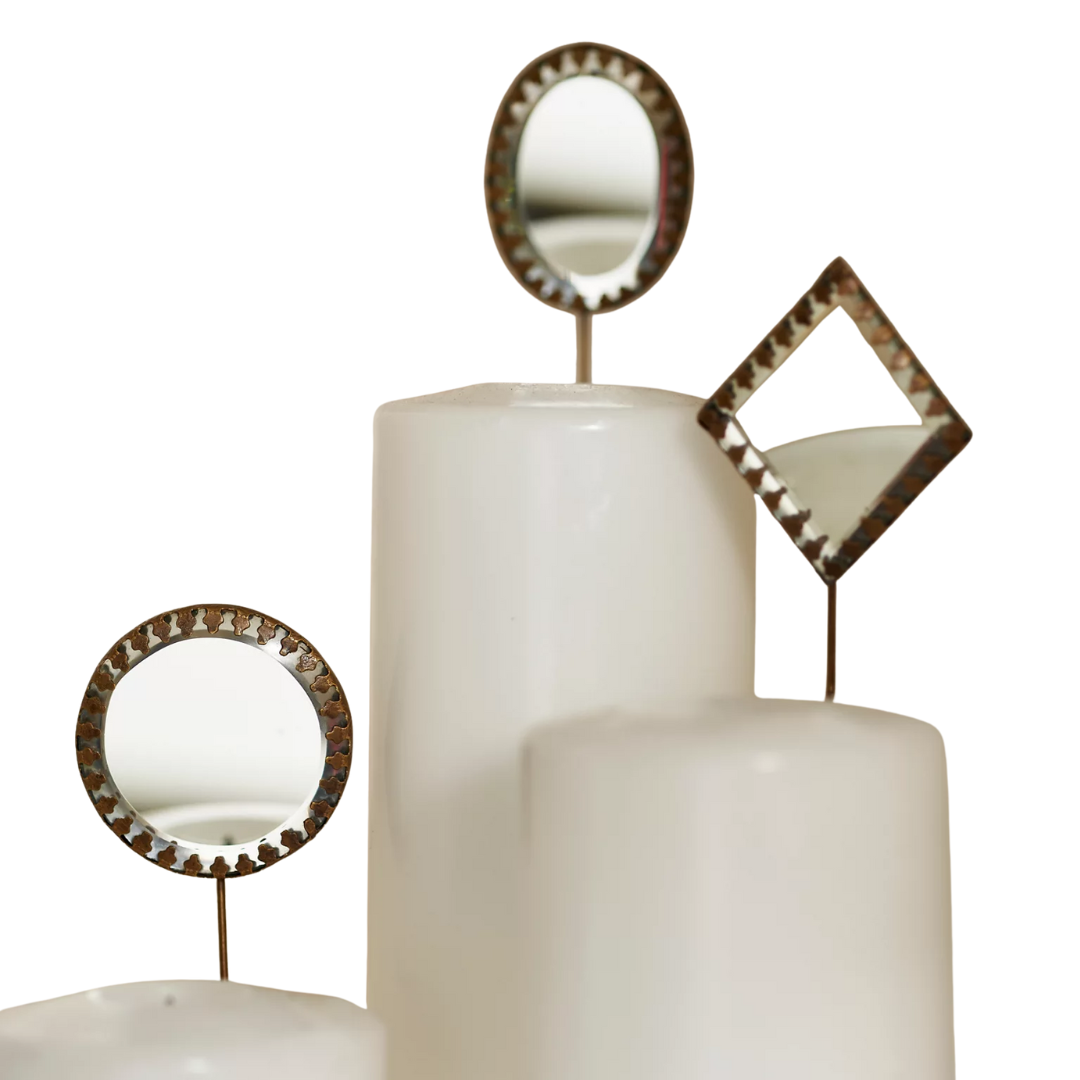Mirrored candle pins