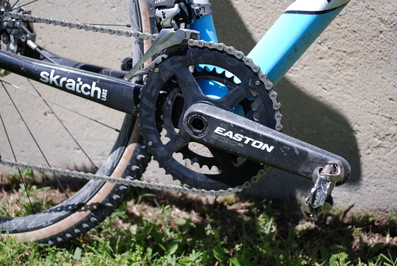 2x Easton cranks paired with an 11-speed SRAM Red eTap drivetrain