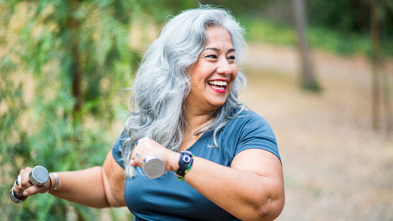 Woman starting exercise in middle age