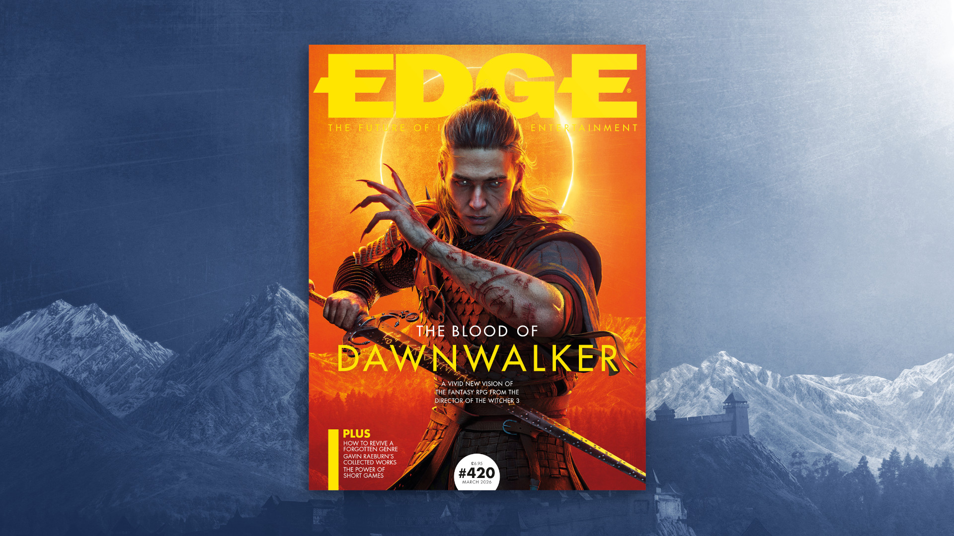 The cover of Edge 420, with The Blood of Dawnwalker on the cover