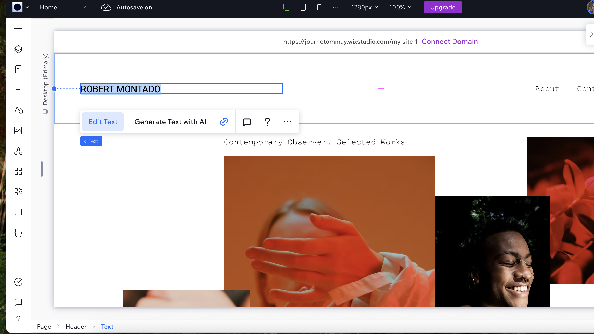 Editing Wix template