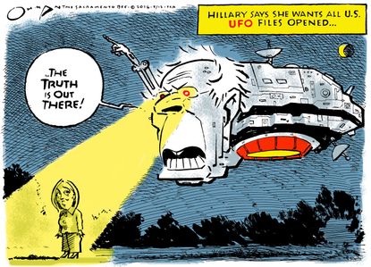 Political cartoon U.S. Hillary bernie 2016