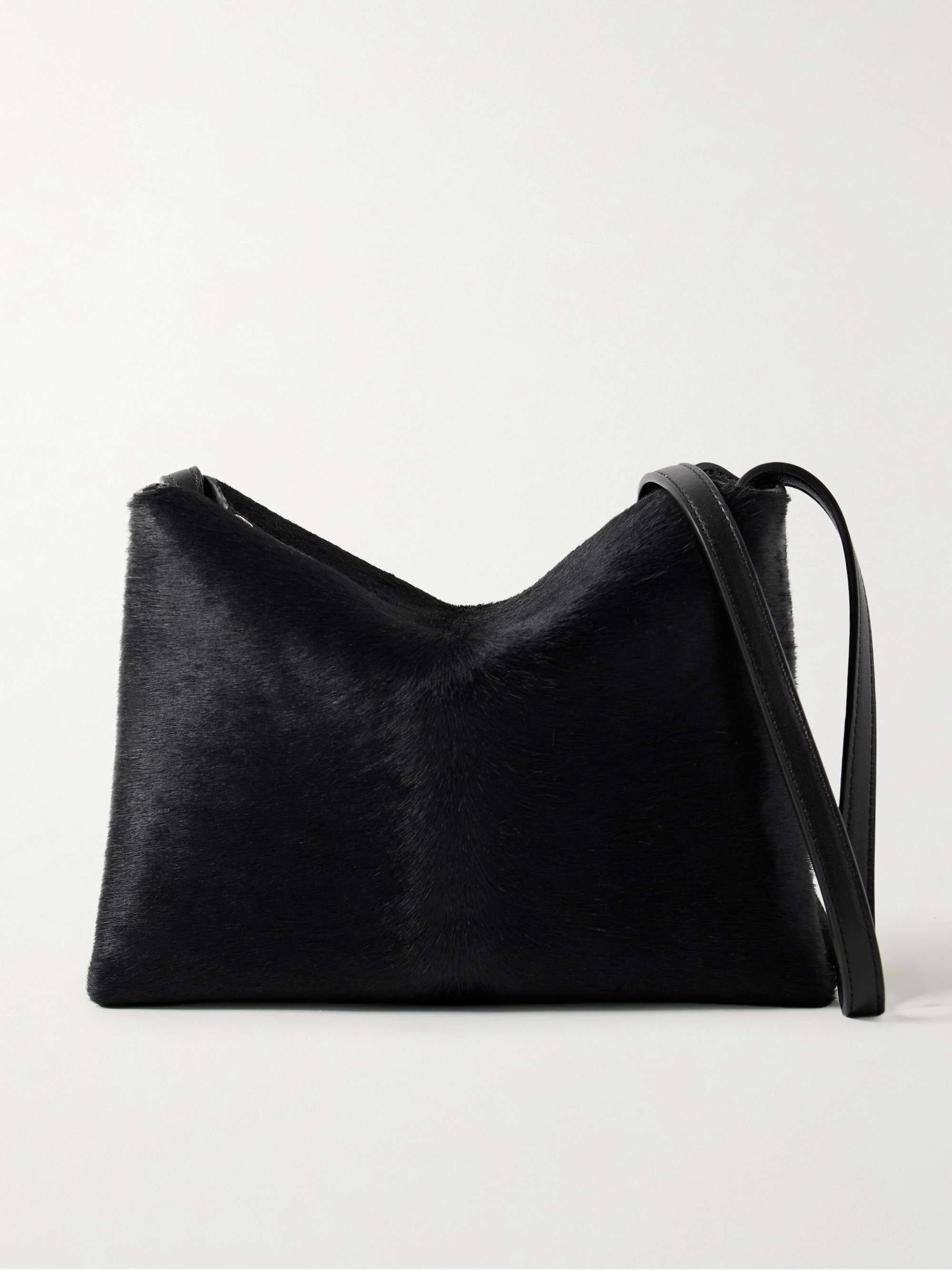 Lina Medium Leather-Trimmed Calf Hair Shoulder Bag