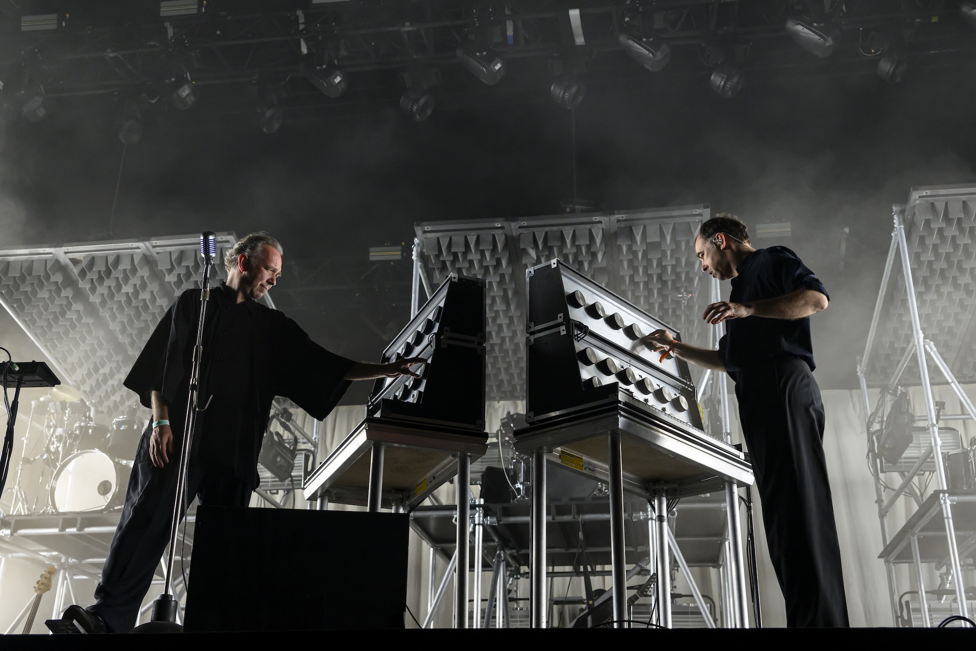 Soulwax performs during the Rock en Seine Festival on August 23, 2024 in Paris, France