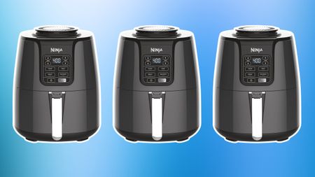 Ninja AF101 Air Fryer on blue background