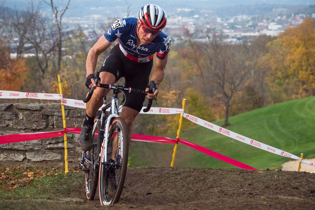 Jeremy Powers powering through the course