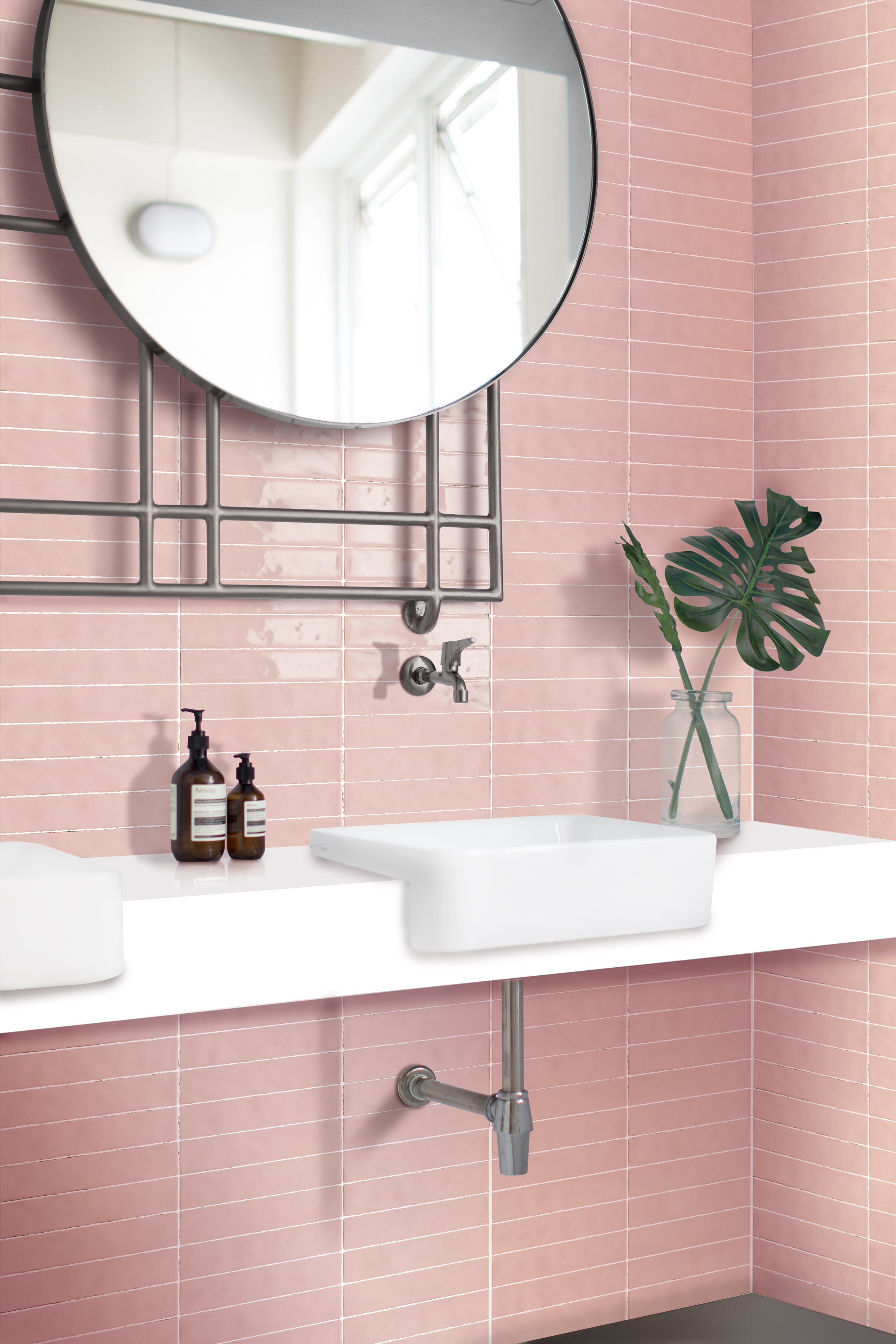 Pink bathroom tile ideas