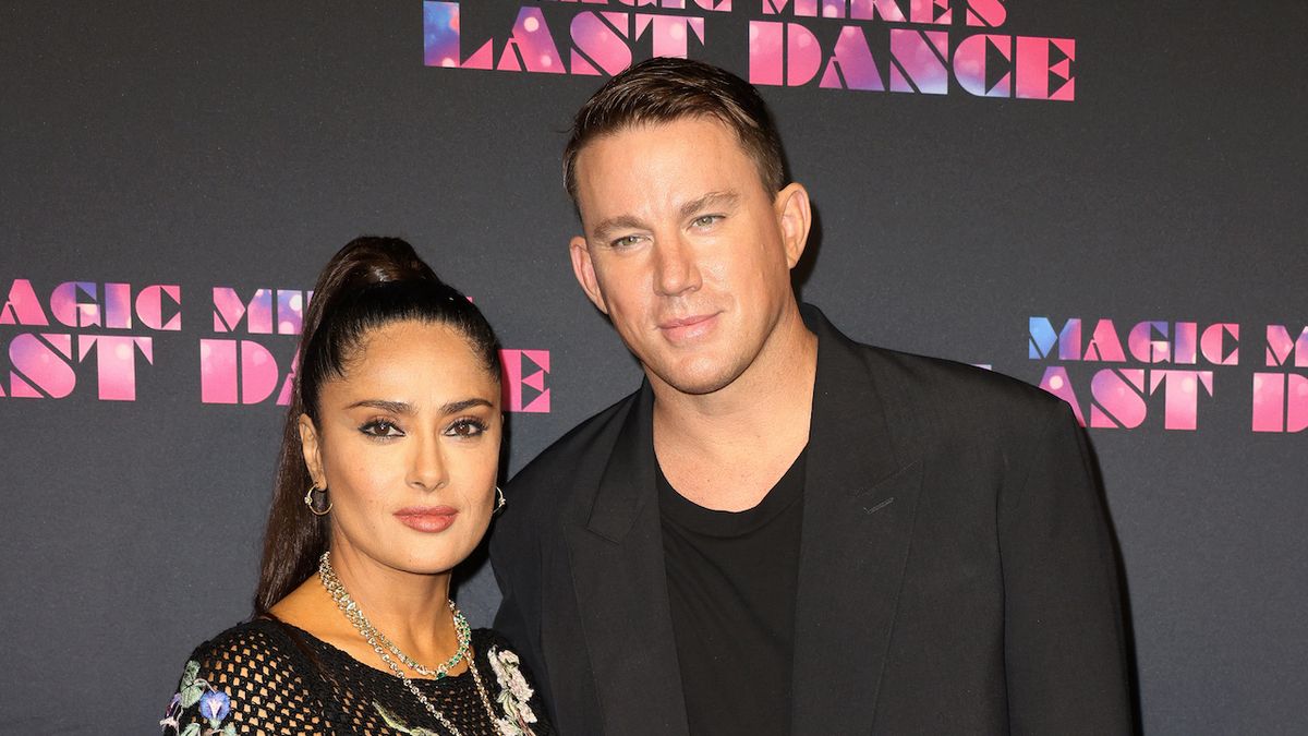 Channing Tatum and Salma Hayek at the premiere of Magic Mike