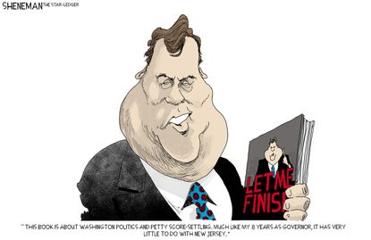 Political Cartoon U.S. Chris Christie Book