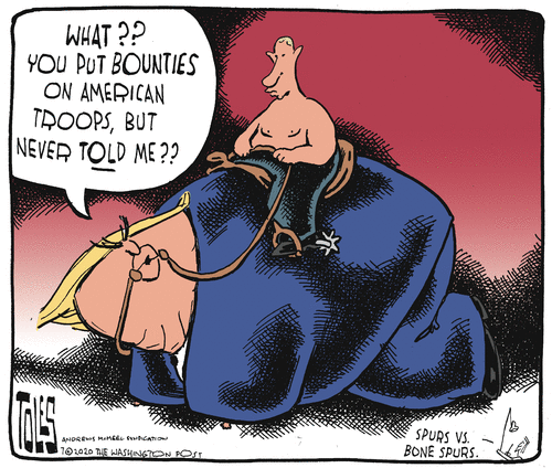 Political Cartoon U.S. Trump Putin Russia bounty&amp;amp;nbsp;