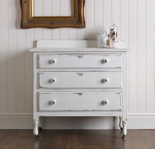 a dresser painted in the best white chalk paint, Rust-Oleum Chalky Finish Furniture Paint