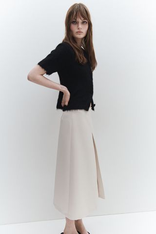 Linen-Blend Skirt