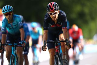 MRDEBRETAGNE GUERLDAN FRANCE JUNE 27 Geraint Thomas of The United Kingdom and Team INEOS Grenadiers at arrival during the 108th Tour de France 2021 Stage 2 a 1835km stage from PerrosGuirec to MrdeBretagne Guerldan 293m LeTour TDF2021 on June 27 2021 in MrdeBretagne Guerldan France Photo by Michael SteeleGetty Images