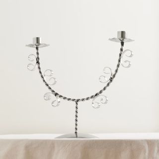 Sophie Lou Jacobsen Twist Nickel-Plated Candleholder