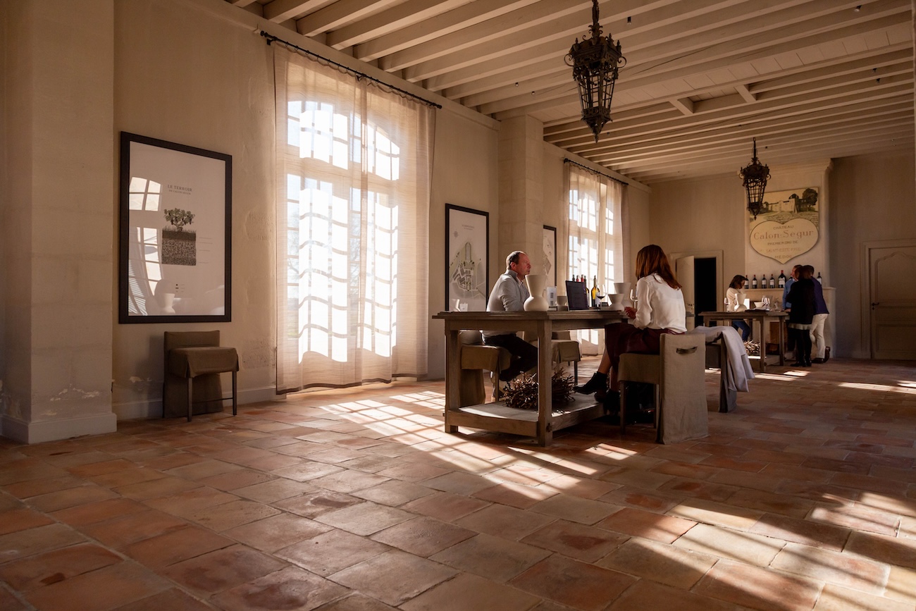 Tasting room at Chateau Calon Segur