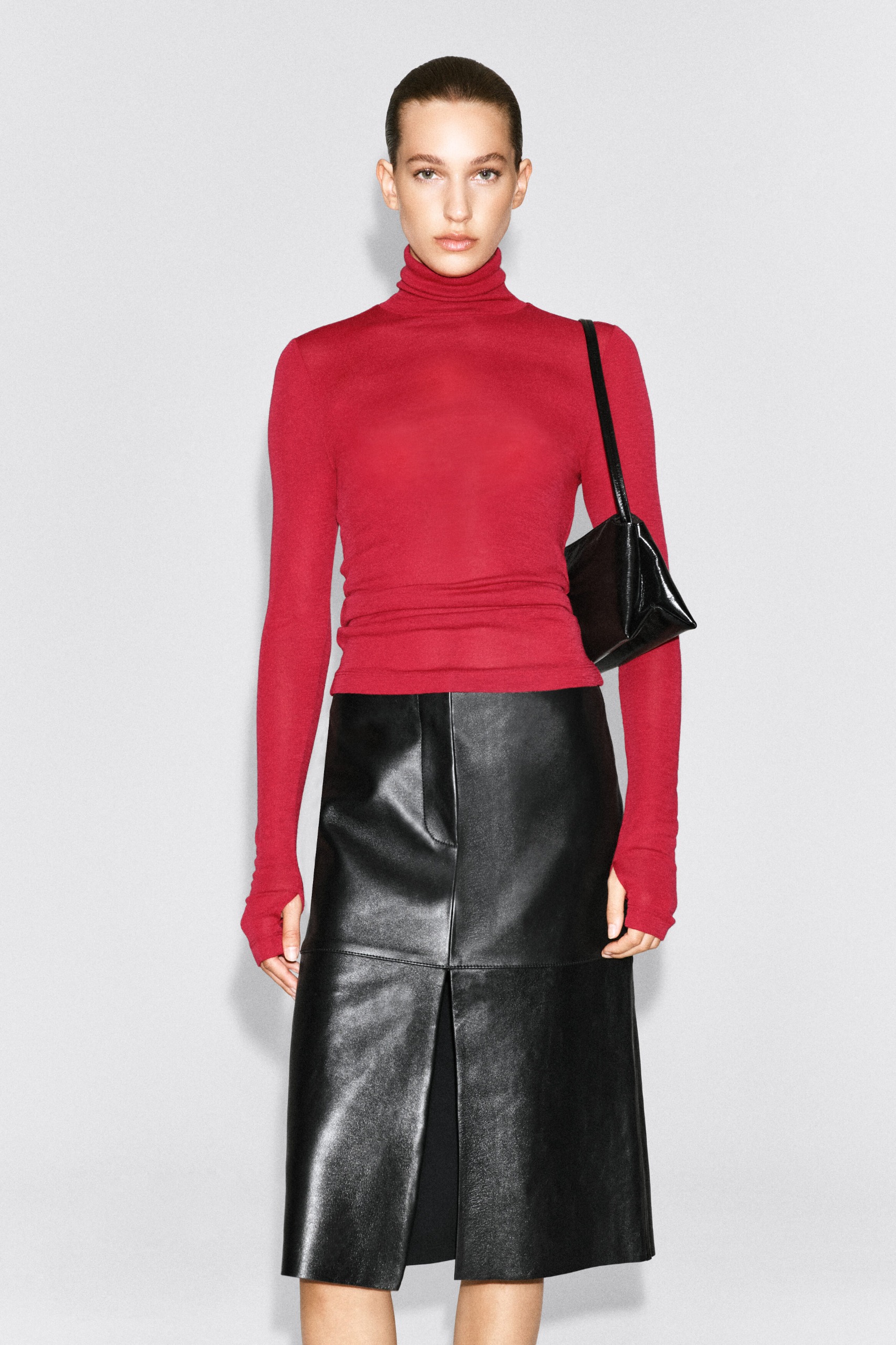 Merino Wool Turtleneck Top