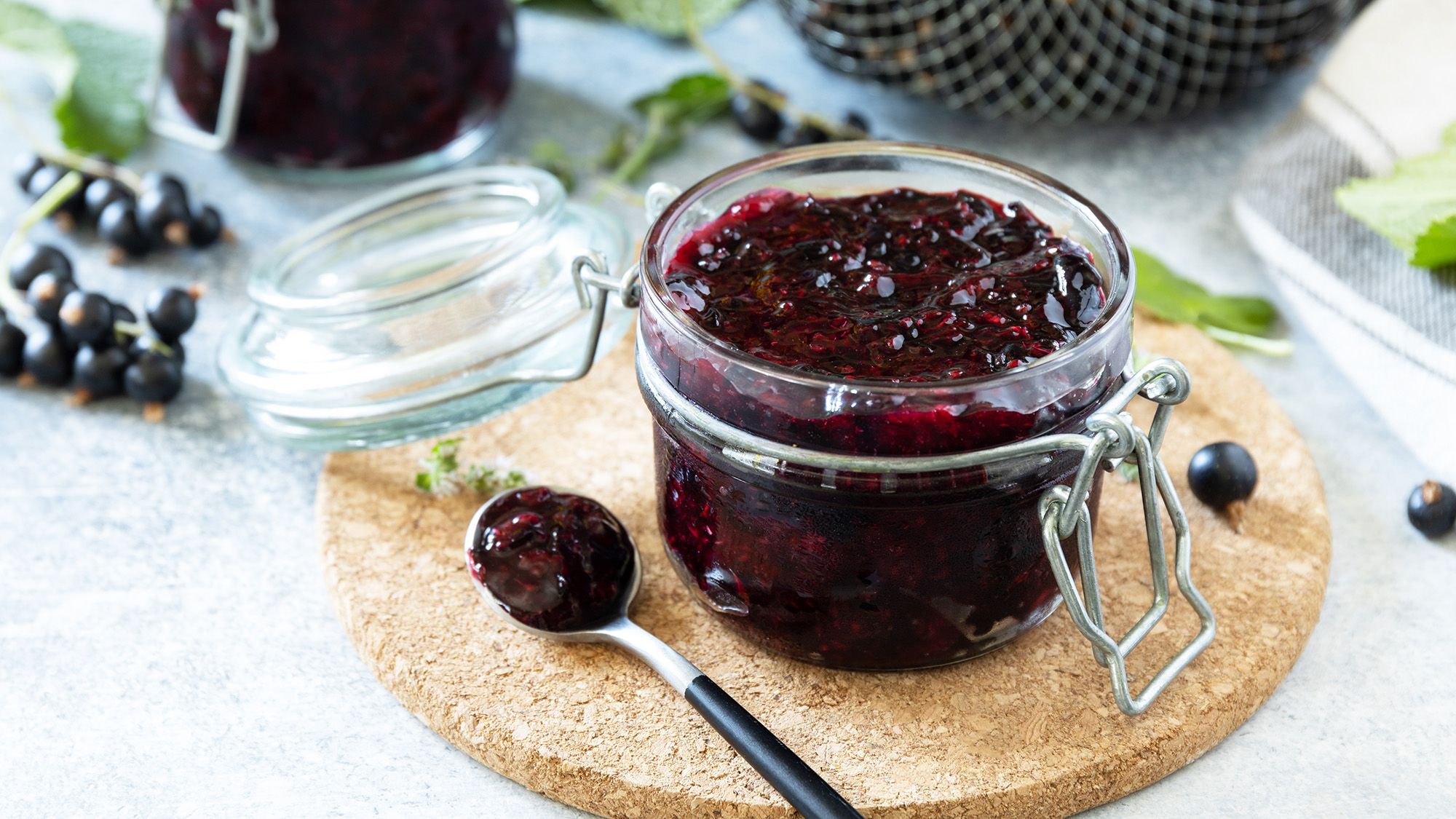 Homemade blackcurrant jam