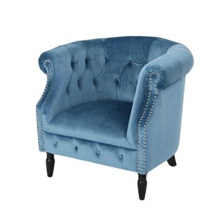 Blue velvet chair