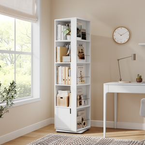 5-Layer Rotating Bookshelf Corner Bookcase