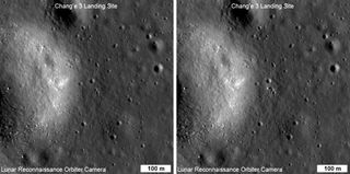 LRO Before and After Photos of Chang'e 3 Moon Lander Site
