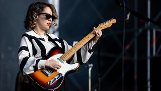 Anna Calvi, live onstage in Italy with her Telecaster