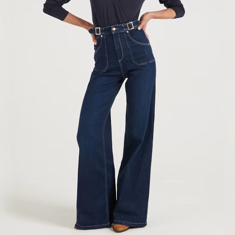 Minnie The High Top Full Length Wide Leg Flared Jeans