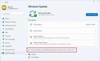 Windows Update reduce carbon emissions