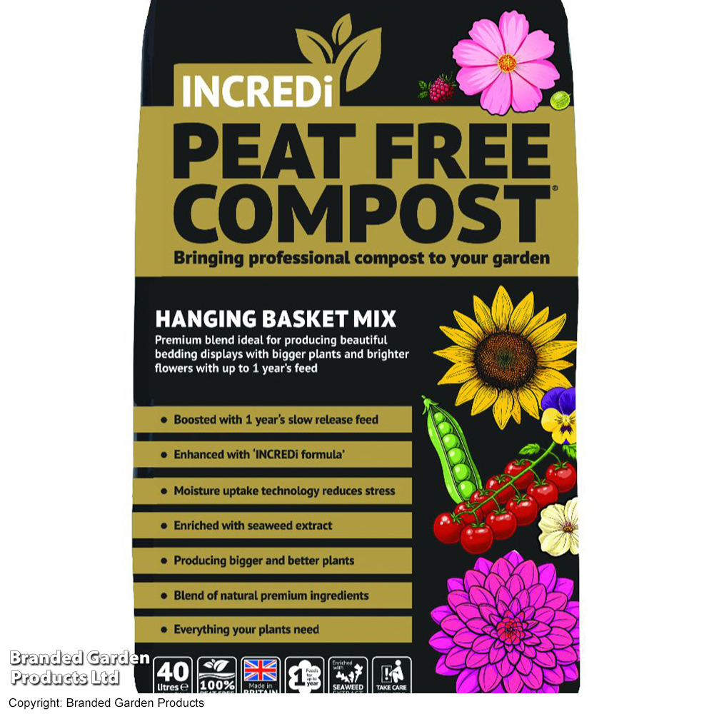 Incredi Peatfree Premium Hanging Basket Compost